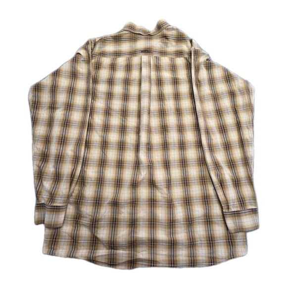 Ariat Pro Series Button Down Long Sleeve Brown Plaid Mens XL tall  Shirt Retro - Picture 2 of 7